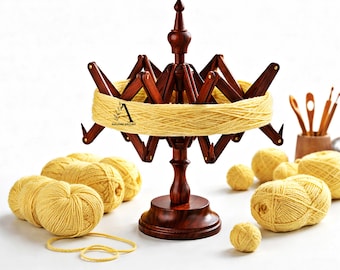 Handmade Wooden Table Top Yarn Swift: Knitting & Crochet Winder