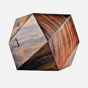 Urna de recuerdo de madera hecha a mano, pequeña caja conmemorativa abstracta para cenizas humanas o de mascotas, opción personalizada, tamaño 3x3x3 pulgadas, capacidad 2-3 pulgadas cúbicas