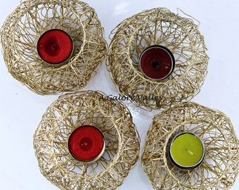 Brass Tealight Holder | Brass Wired Tealight Holder Decorate Your Home With Beautiful Tealight Holder