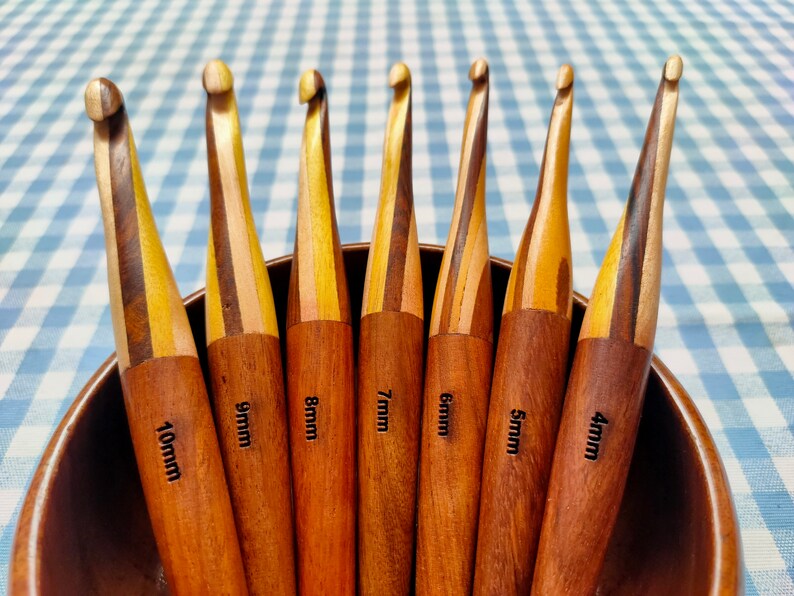 Handmade Rosewood Crochet Hooks A Complete Set of Handmade Etsy
