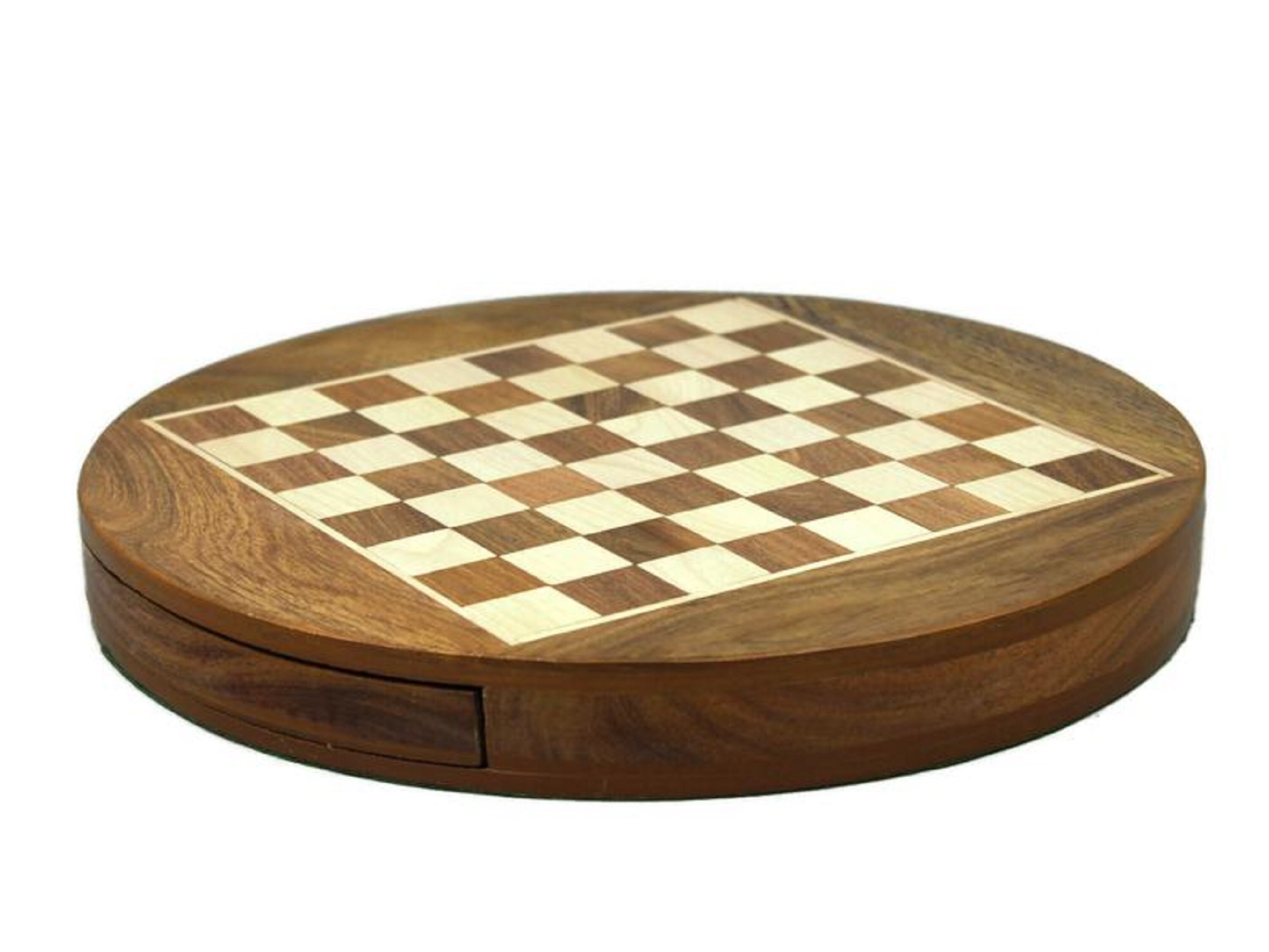 Wooden Round Magnetic Chess Board Personalized Wooden Chess - Etsy