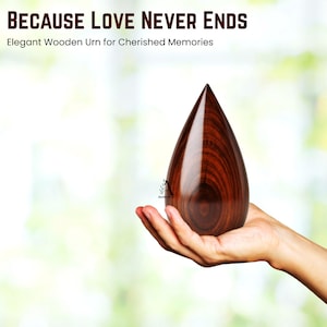Urna decorativa cónica de madera: recuerdo conmemorativo personalizado para cenizas. imagen 10