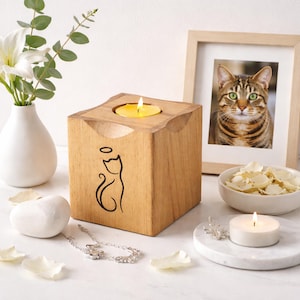 Handmade Wooden Cremation Urn: Tealight Memorial Decor (30 Cu/In)