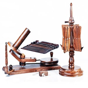 Sheesham Wood Yarn Winder & Swift Set with Crochet Hooks