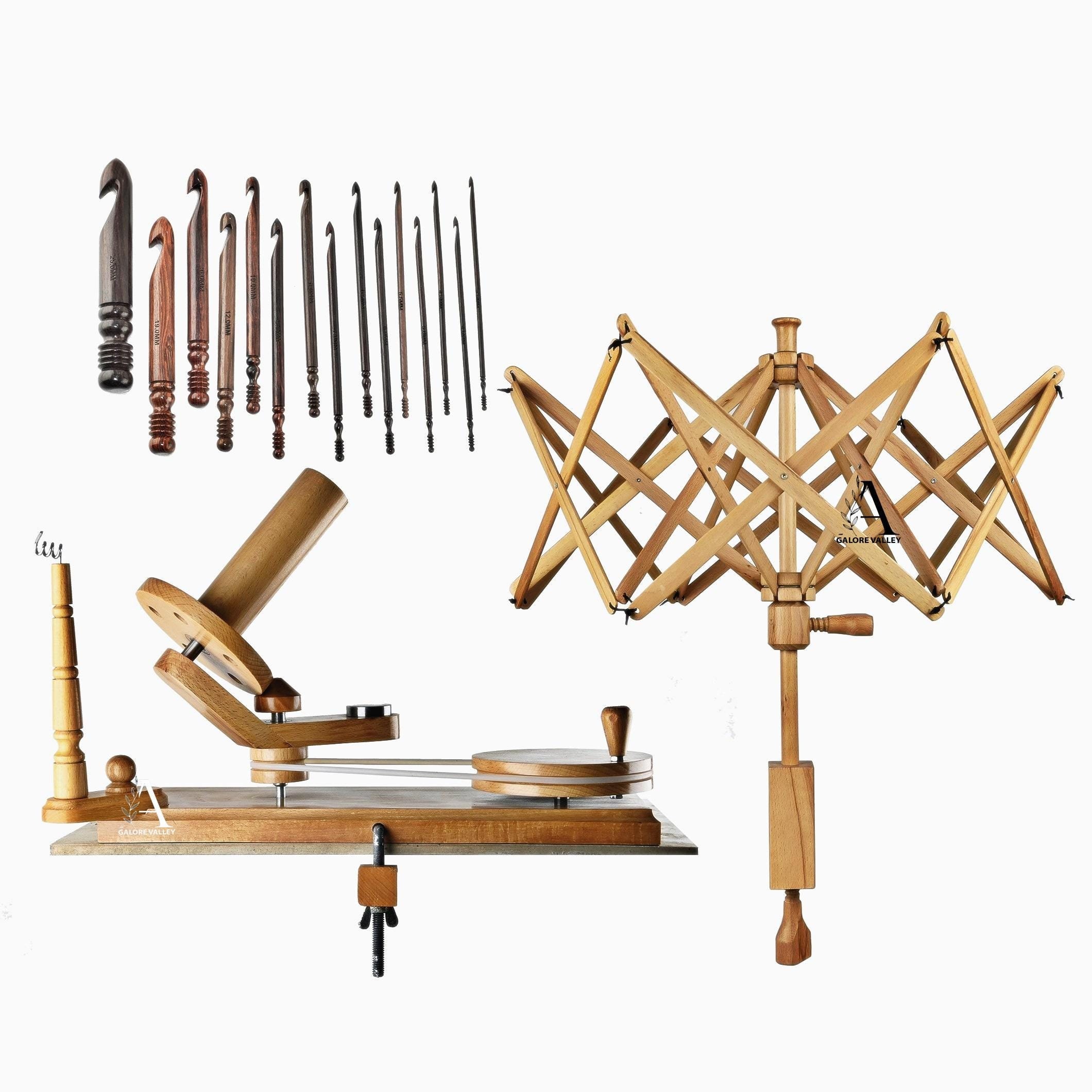 手動式木製糸巻き機＆かせホルダー - Etsy 日本