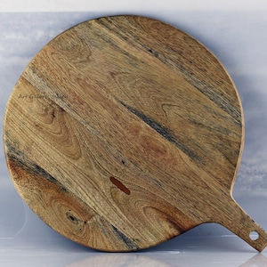 Mango Wood Chopping Board, Cheese Board, Cutting Board, Serving Platter, Wooden Serving Tray, Round Block. Solid Wood Cutting Board image 9