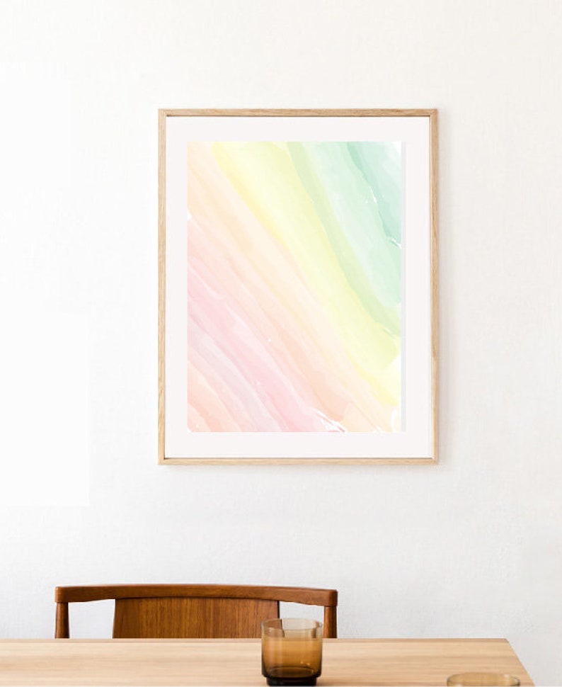 Printable Wall Art, Rainbow Bedroom Wall Art, Abstract Wall Art