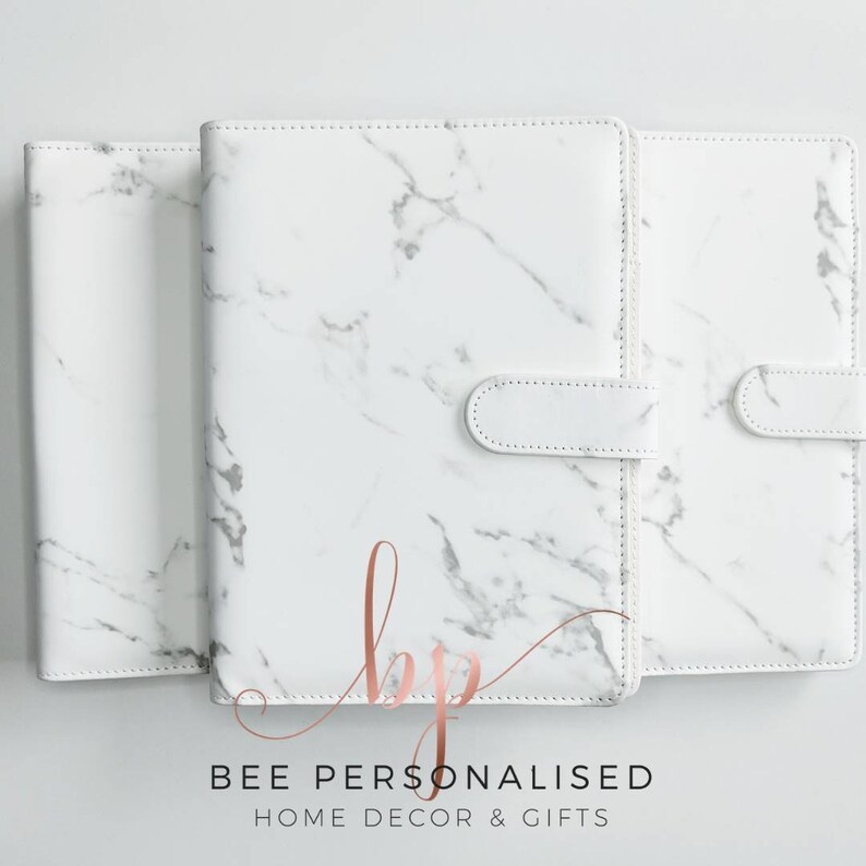 Personalised Weekly Planner / Organiser A5 / Planner Refill / Diary White Marble FullKit