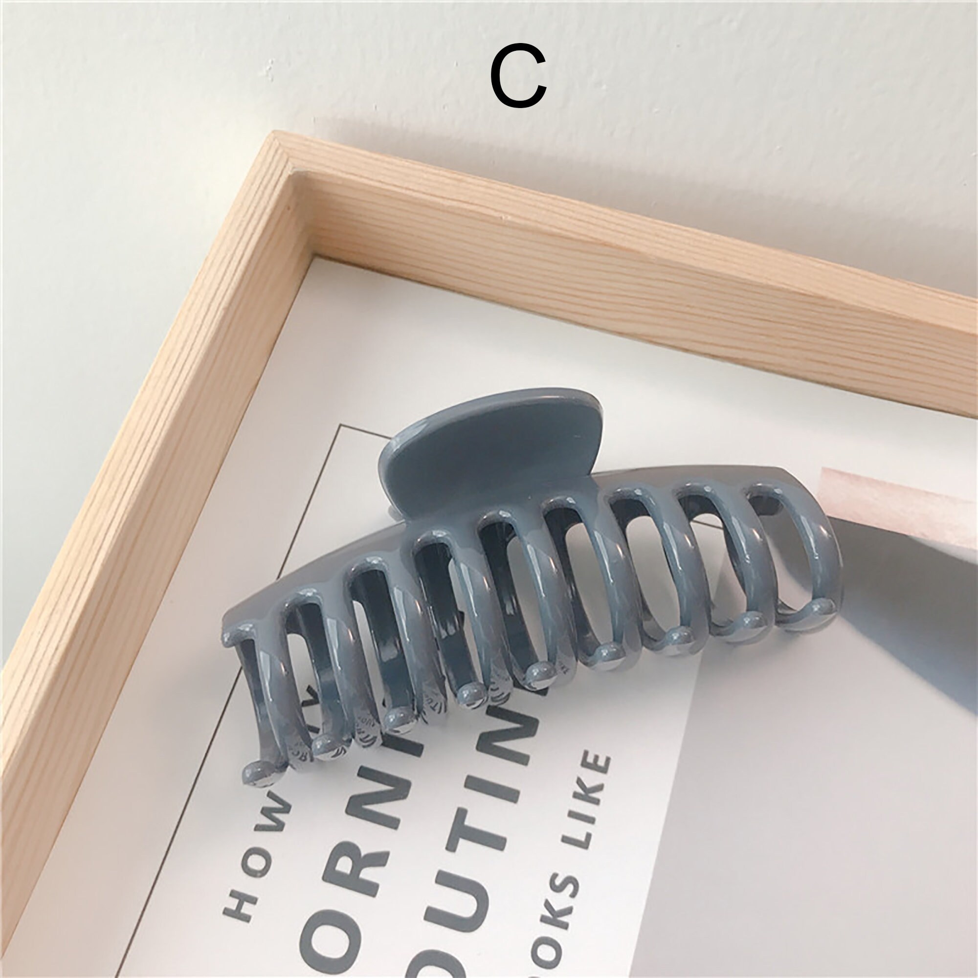 Simple And Trendy Acrylic Gripping Clips Morandi Color Keel Etsy