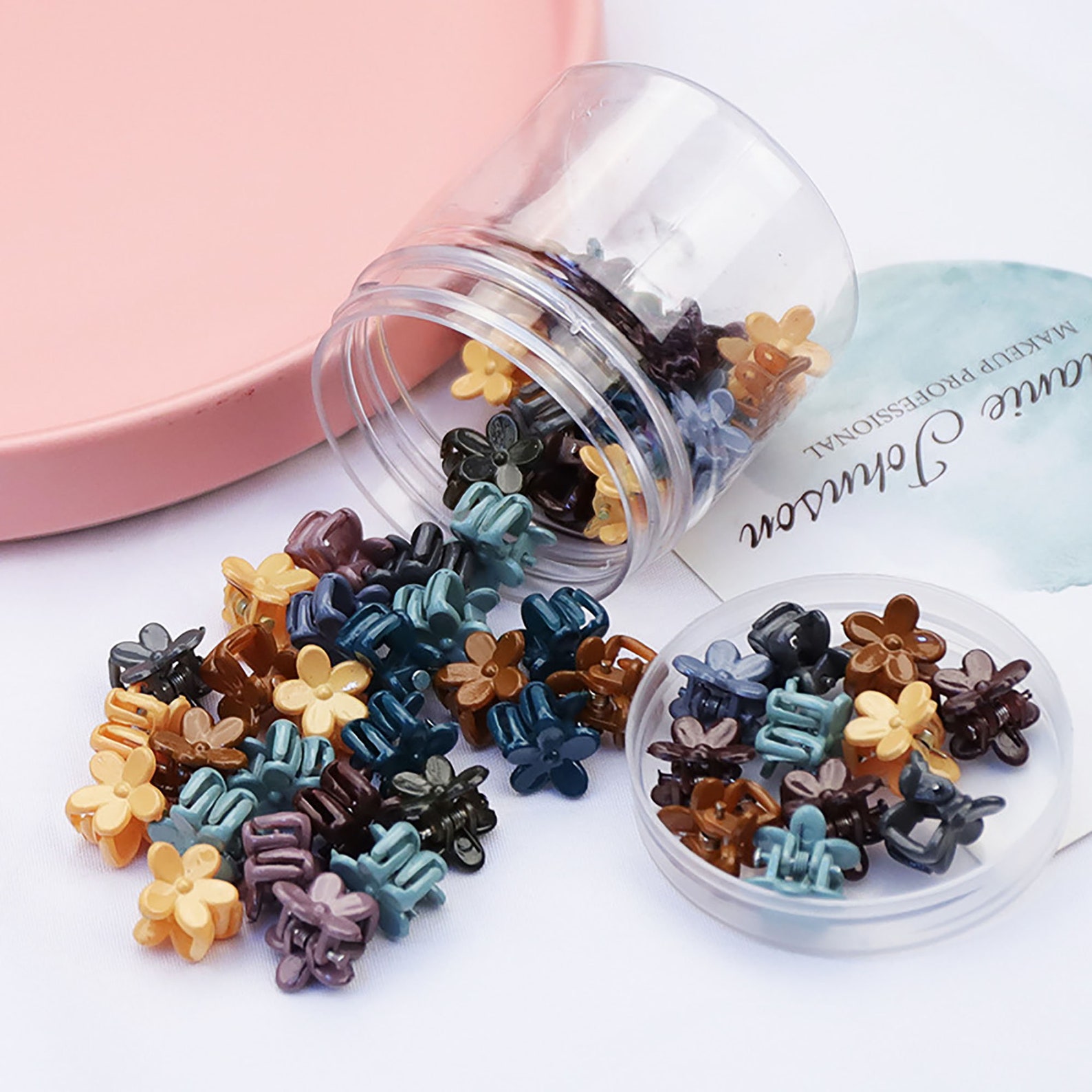 40 Mini Flower Hair Claws Cute Candy Color Hair Claw Clips Etsy