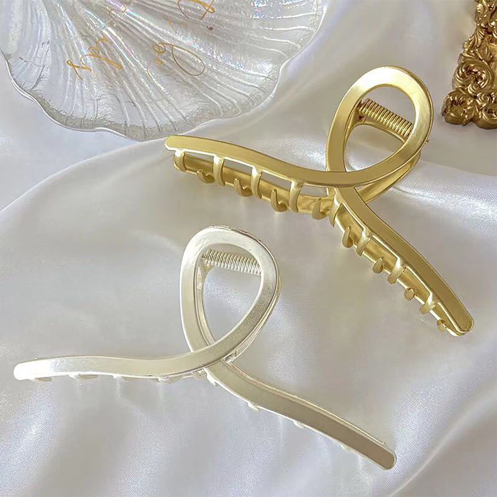 Elegant Large Hair Claw Clips Elegant Golden Hair Claws Etsy