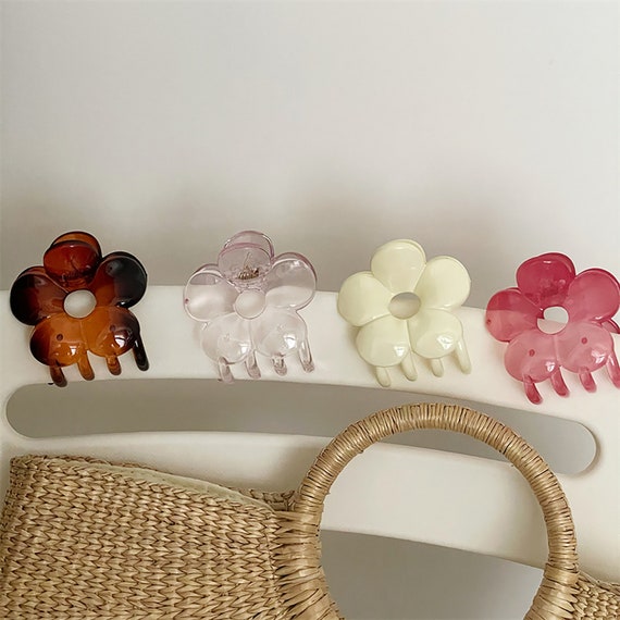 Acrylic Flower Hair Claw Clips Elegant Trendy Hair Claw For Etsy