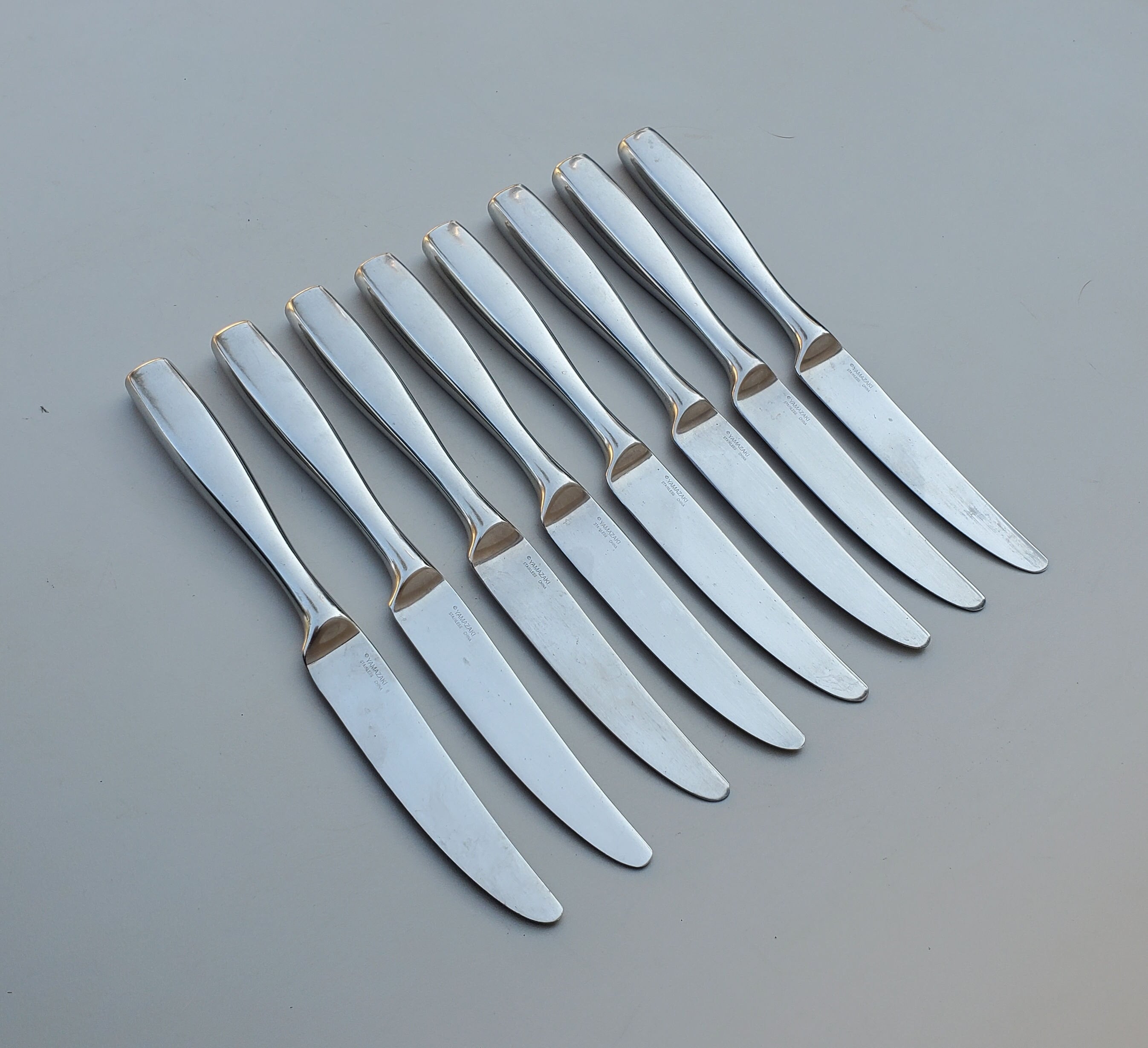 Yamazaki Stainless Bolo Pattern - Set of 8 French Hollow Dinner Knives ...