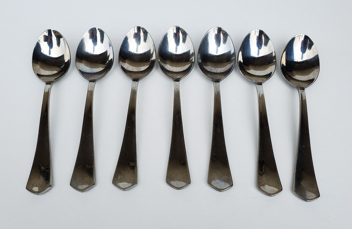 Cuisinart Sienna Pattern Stainless Soup Spoons Set of 8 Etsy