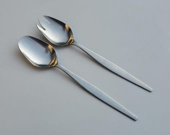 Gense Focus Salad Serving Set: 18/8 Stainless Steel, Mid-Century Modern