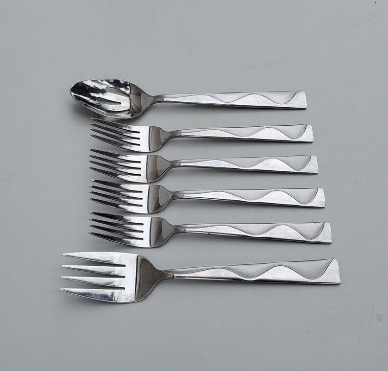 Jcpenney Stainless Flatware JAZZ Pattern Mixed Lot of 6 Pieces 4 Dinner