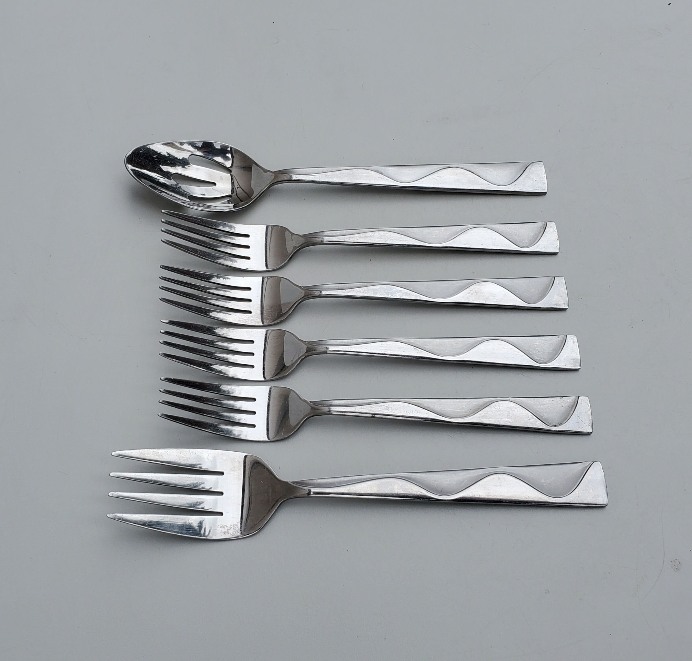 Jcpenney Stainless Flatware JAZZ Pattern Mixed Lot of 6 Pieces 4 Dinner