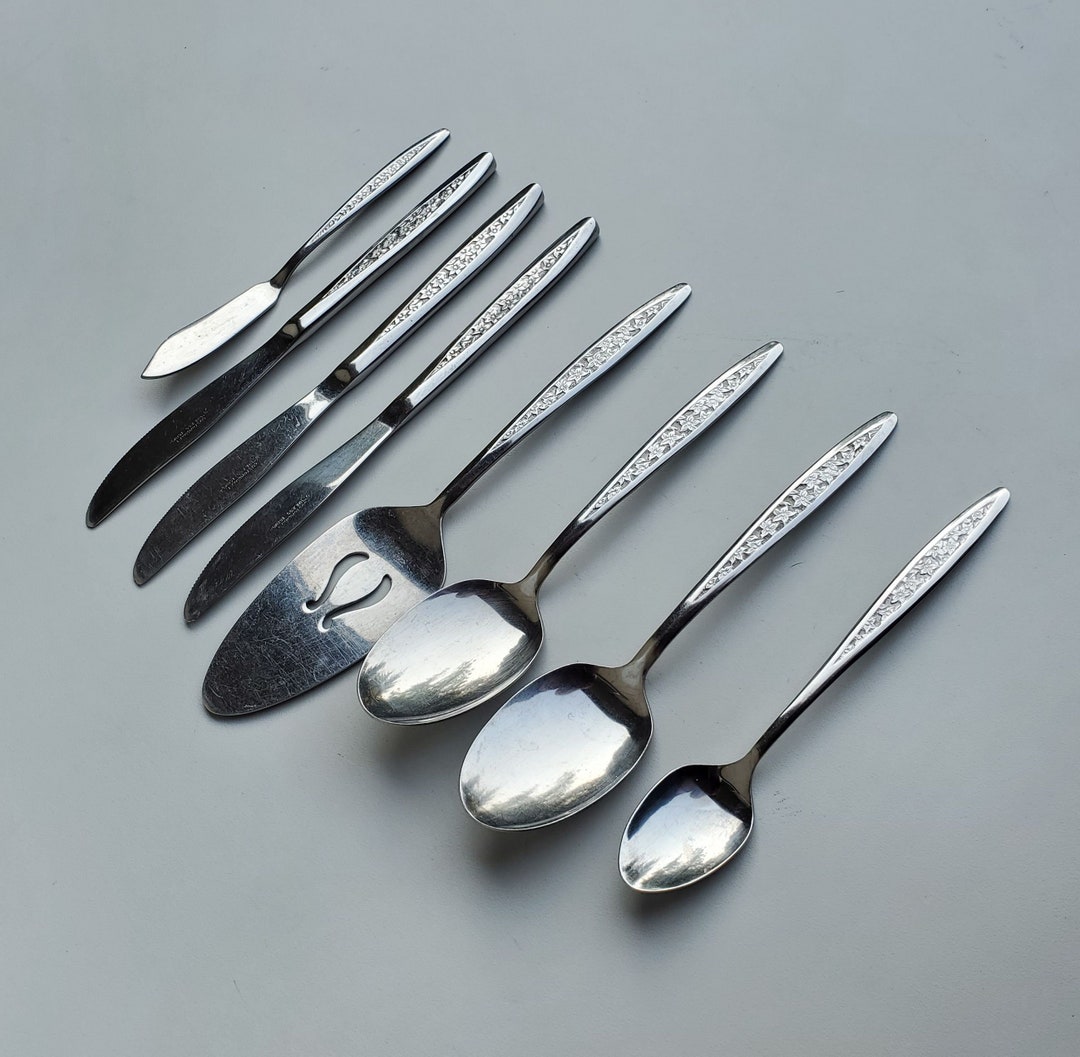 Customecraft Stainless CUS 5 Pattern - Mixed Lot of 8 Pieces - Floral ...