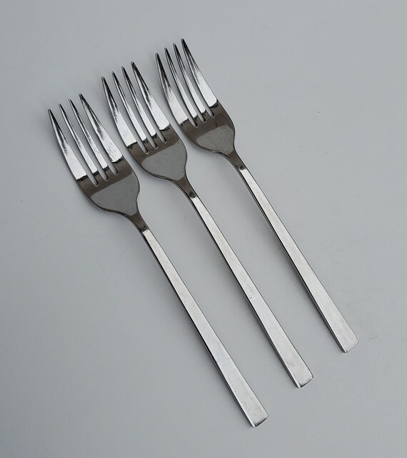Oneida Dupree Patron Dinner Forks Juego de 3 tenedores 18 0 inoxidable Brillante Diseno MCM elegante 8.25 Etsy Espana