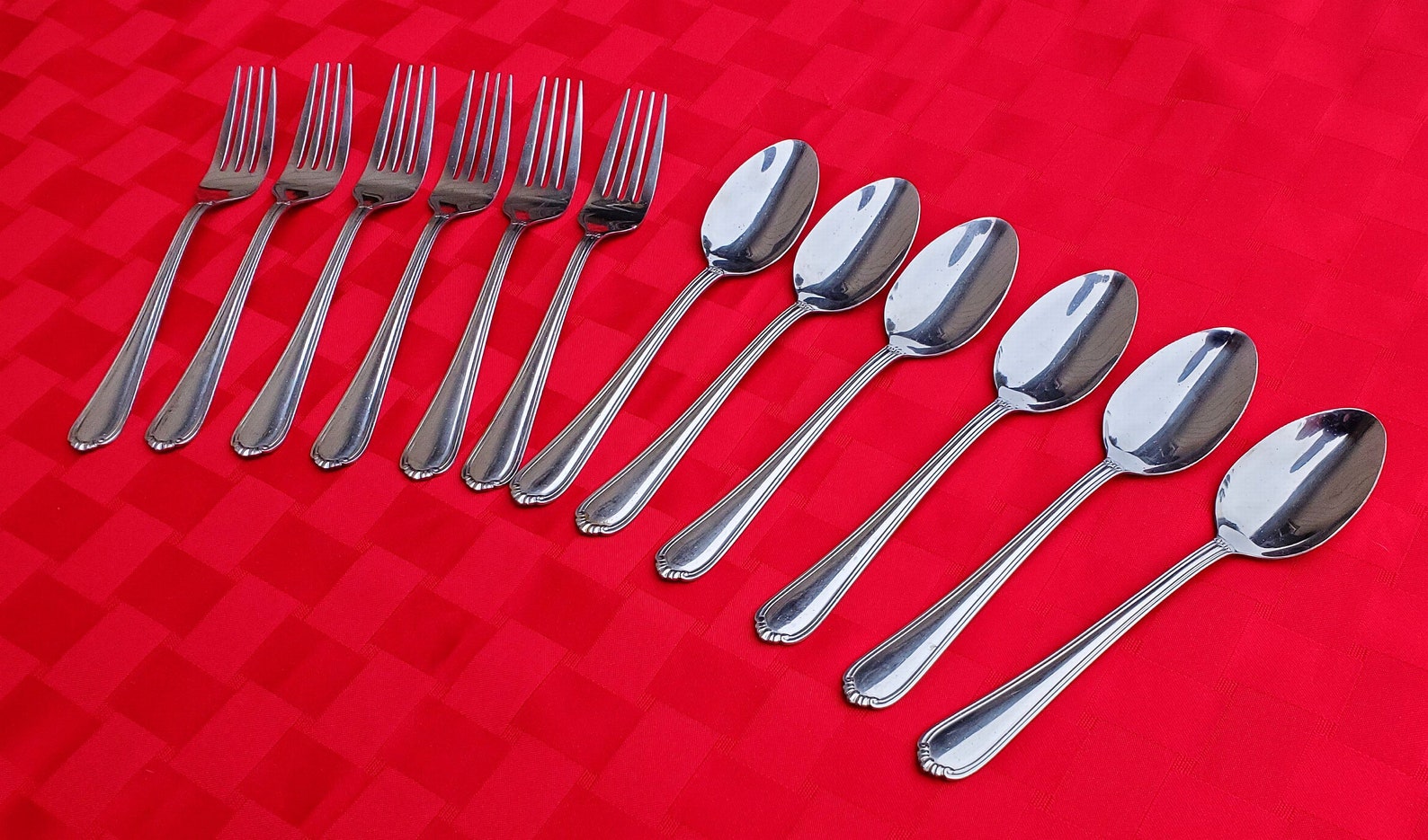 Hampton Tara Pattern Stainless Flatware Spoon and Fork Mixed Etsy