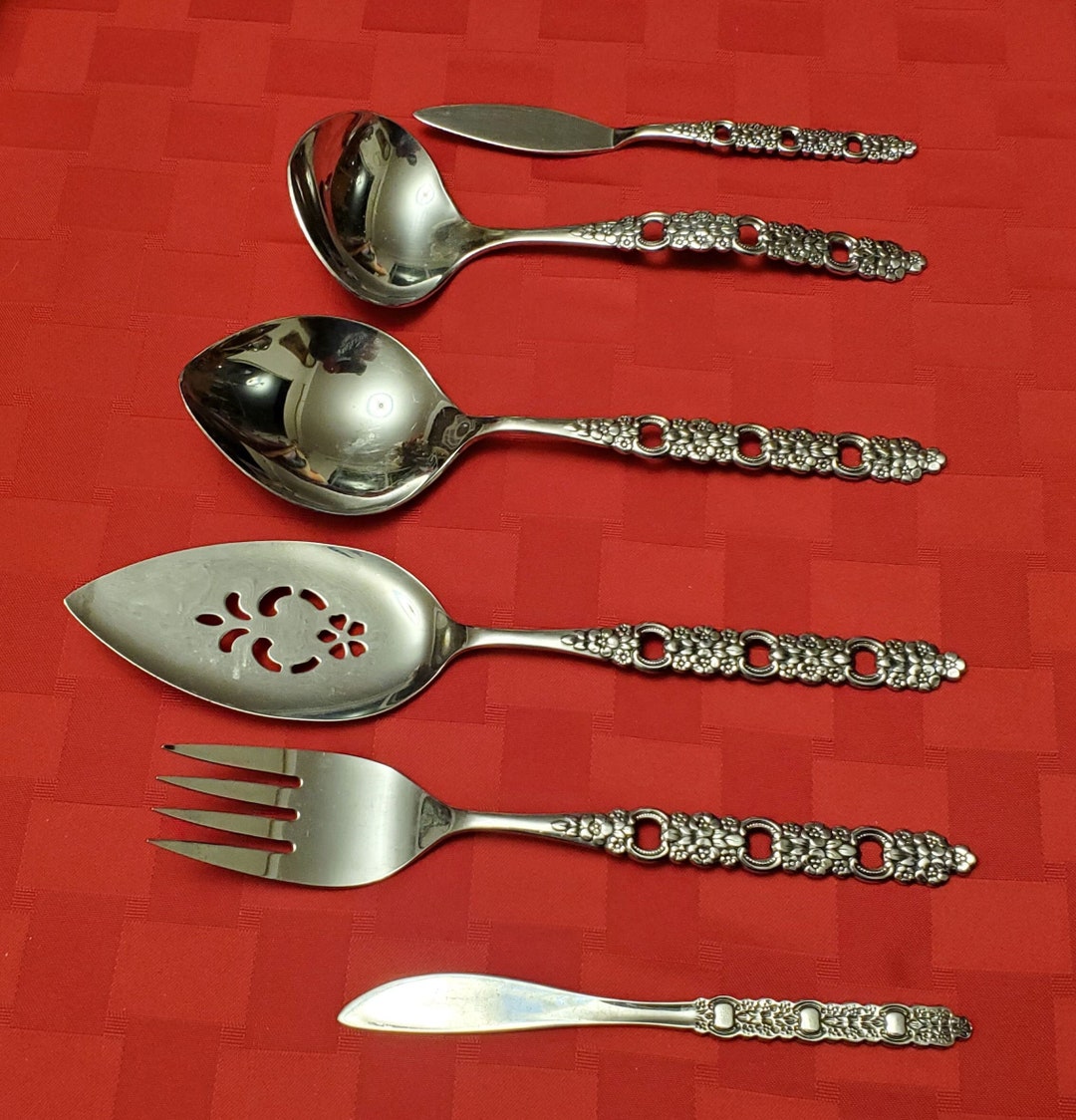 Oneida Community Stainless Viola Voila Pattern Set of 6 Serving Pieces