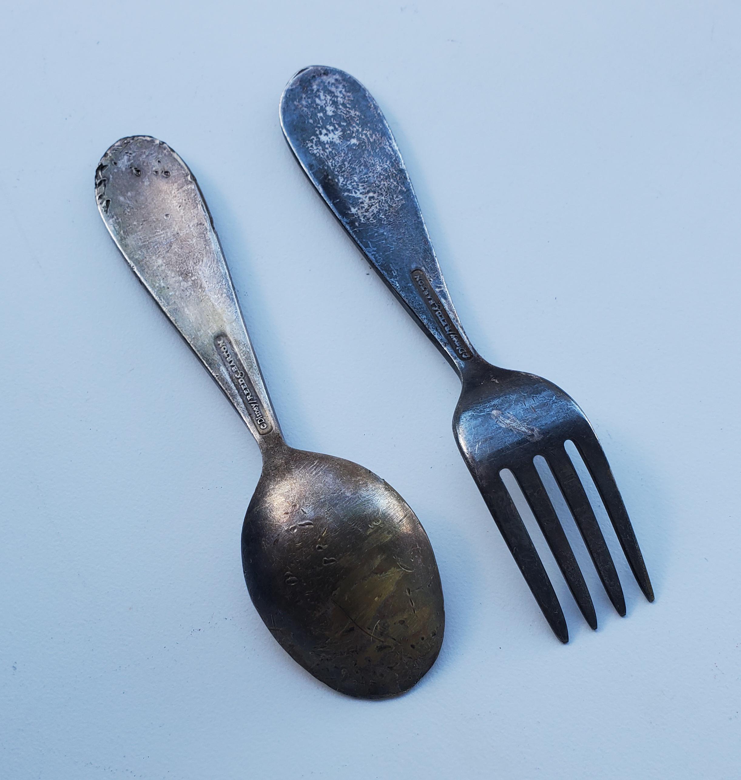 Reed and Barton Vintage Mickey and Minnie Mouse Spoon and Fork Set