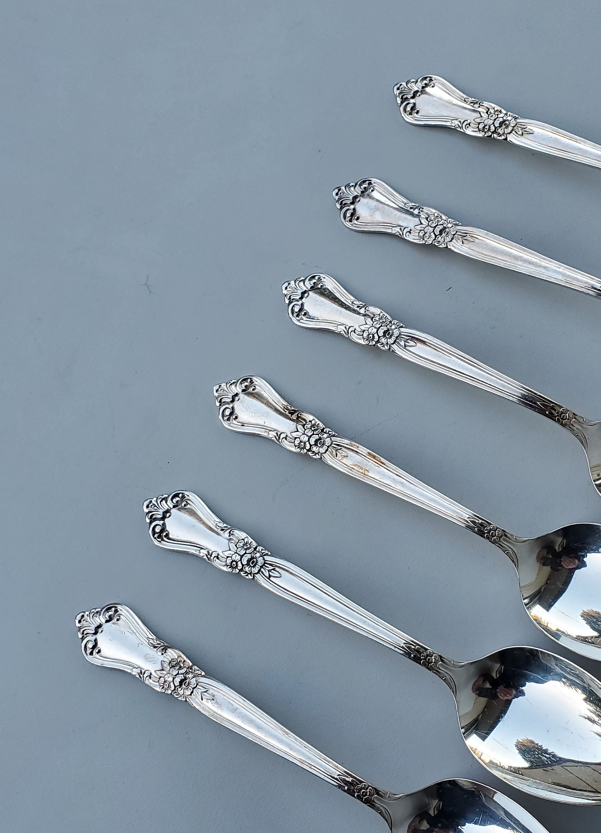 Oneida Wm A Rogers Silverplate Valley Rose Pattern - Set of 6 Soup ...