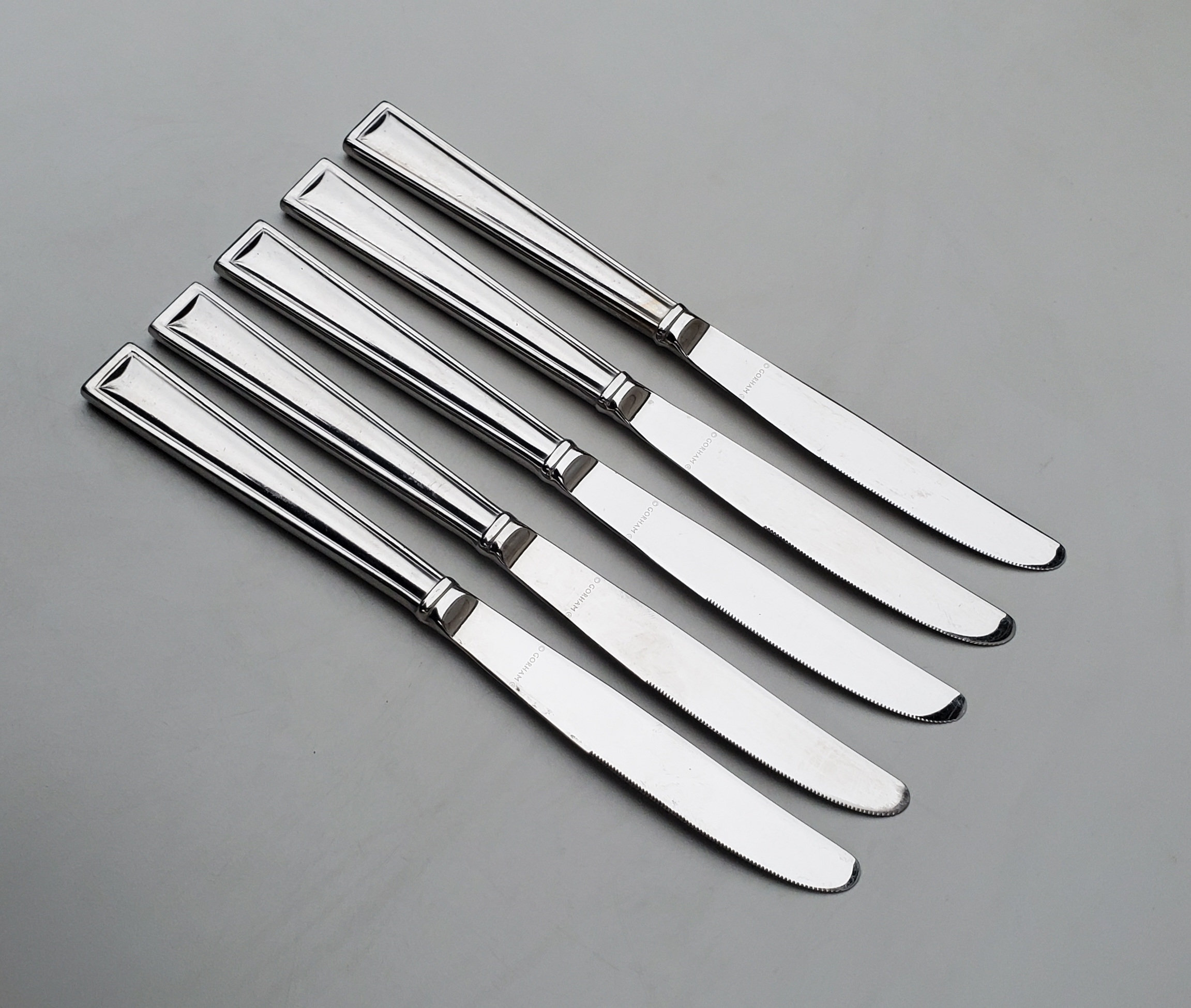 Gorham Stainless Marabella Pattern - Set of 5 Solid Handle Dinner