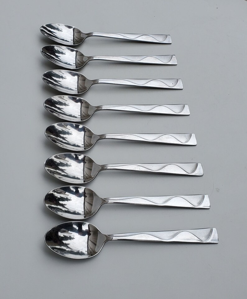 Jcpenney Stainless Flatware Jazz Pattern Set of 8 Soup Spoons Home