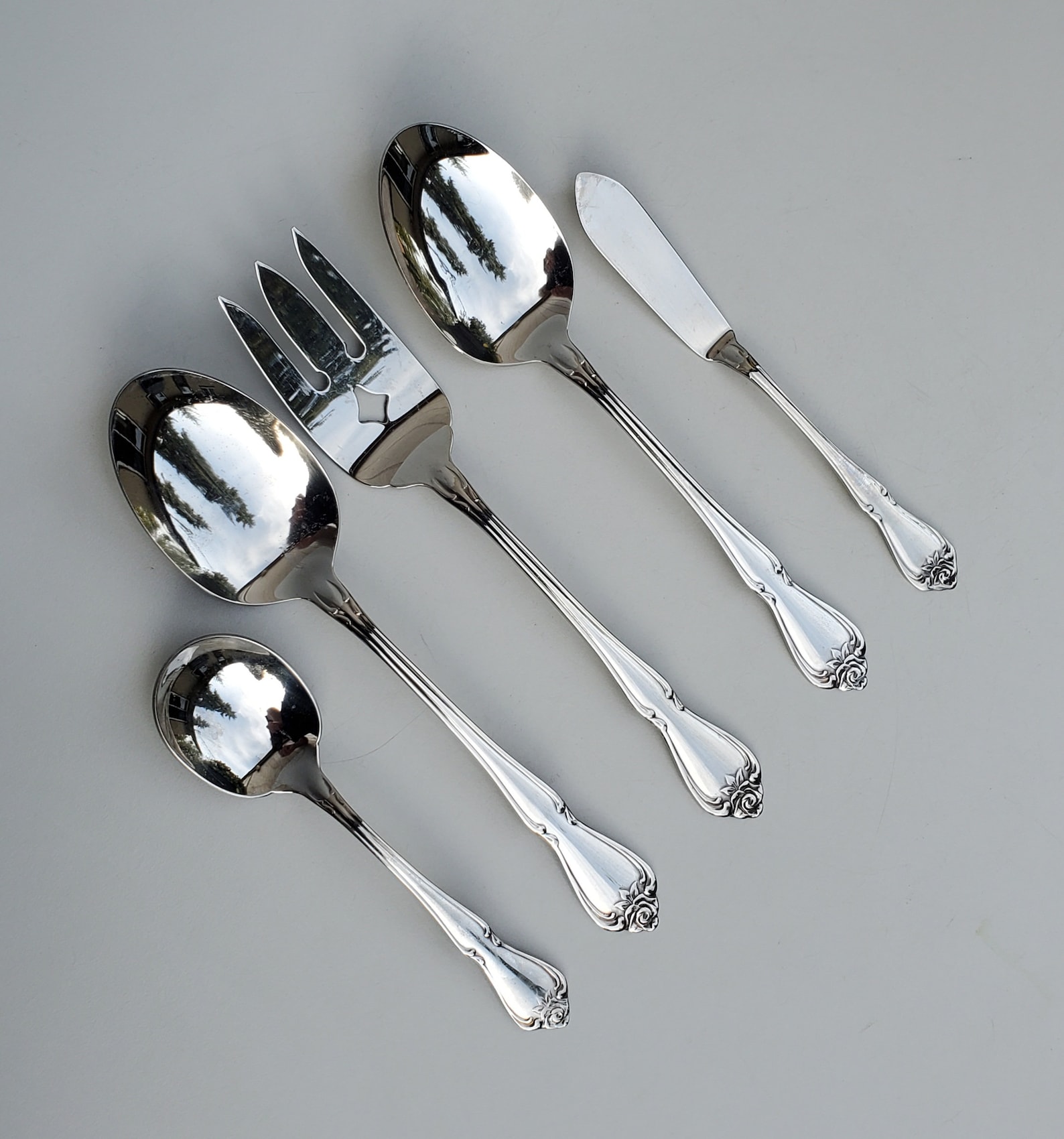 Wm A Rogers Stainless Oneida Ltd Mansfield Cold Meat Serving Fork. 8 3