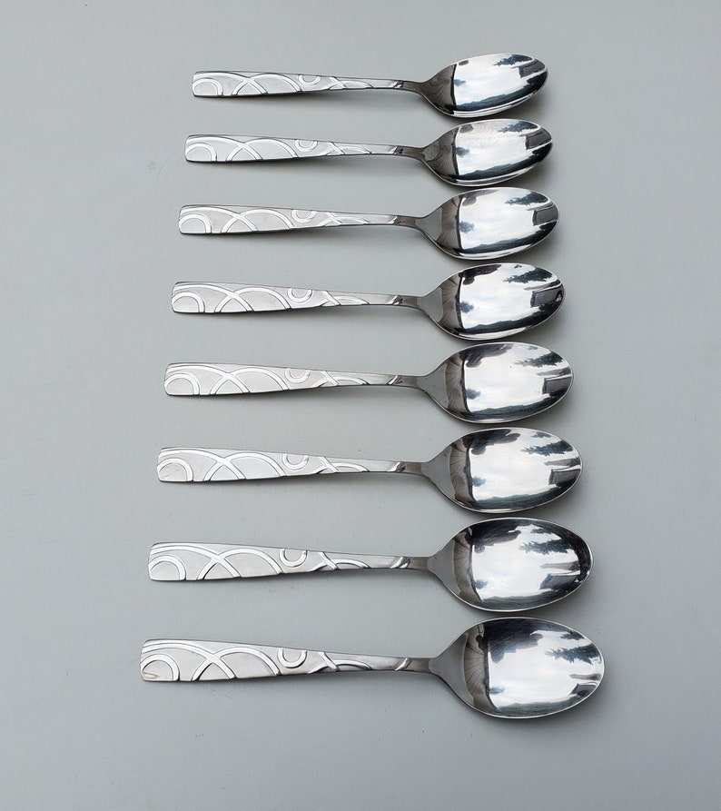 Cambridge Stainless Flatware Conquest Pattern Set of 8 Soup Etsy