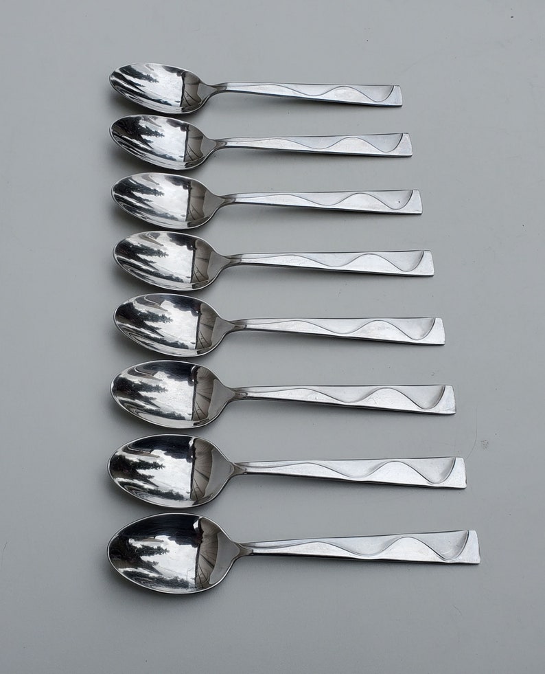Jcpenney Stainless Flatware Jazz Pattern Set of 8 Soup Spoons Home
