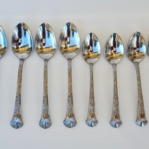 Heritage Silversmiths Stainless Spoon Set of 8 Spoons by | Etsy