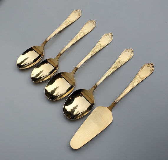 SBS Bestecke Solingen 24k Gold Plated Wein Pattern - Set of 5