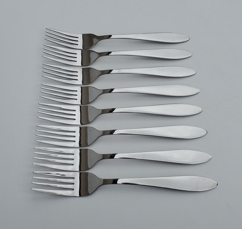 Oneida Taylor Set Di 8 Forchette Da Tavola, Acciaio Inossidabile 18/0, Finitura Lucida, Posate Argento, Uso Quotidiano