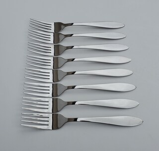 Oneida Taylor Set Di 8 Forchette Da Tavola, Acciaio Inossidabile 18/0, Finitura Lucida, Posate Argento, Uso Quotidiano