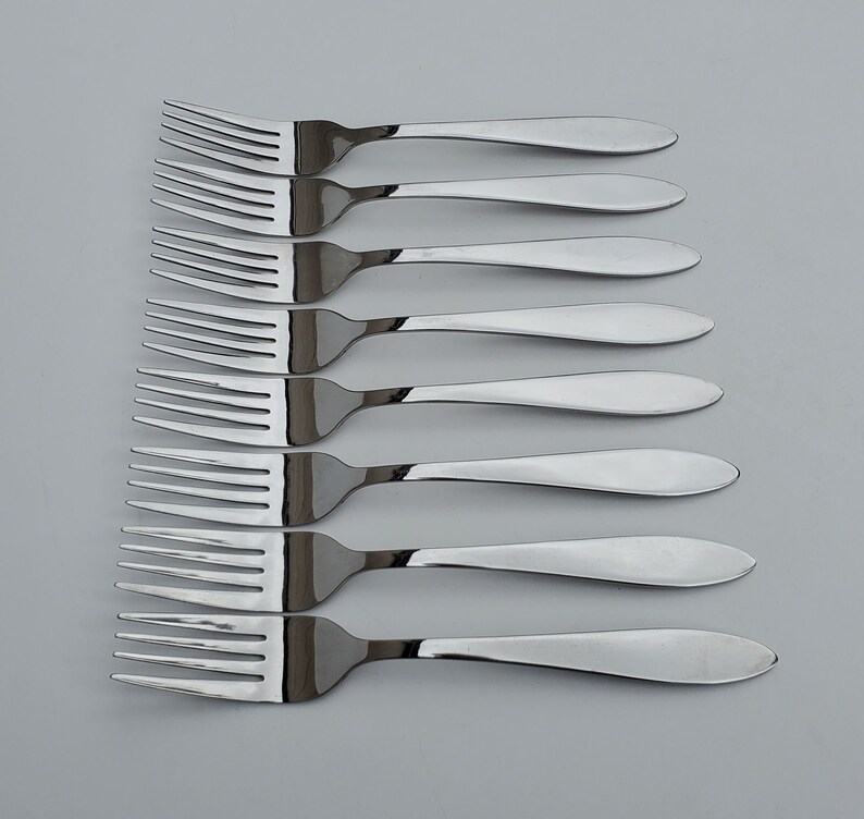 Oneida Taylor Set Di 8 Forchette Da Tavola, Acciaio Inossidabile 18/0, Finitura Lucida, Posate Argento, Uso Quotidiano