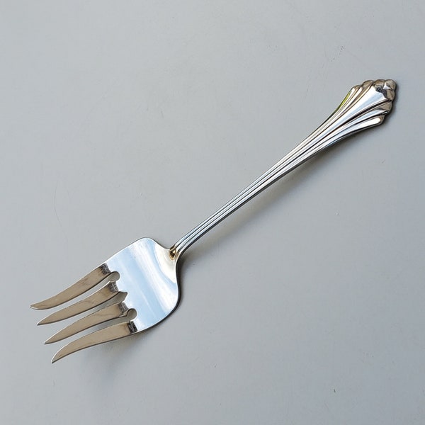 Oneida 18/8 Stainless Bancroft Pattern - Large Fancy Meat Serving Fork - Glossy Finish - AKA Fortune Pattern - 8.5"