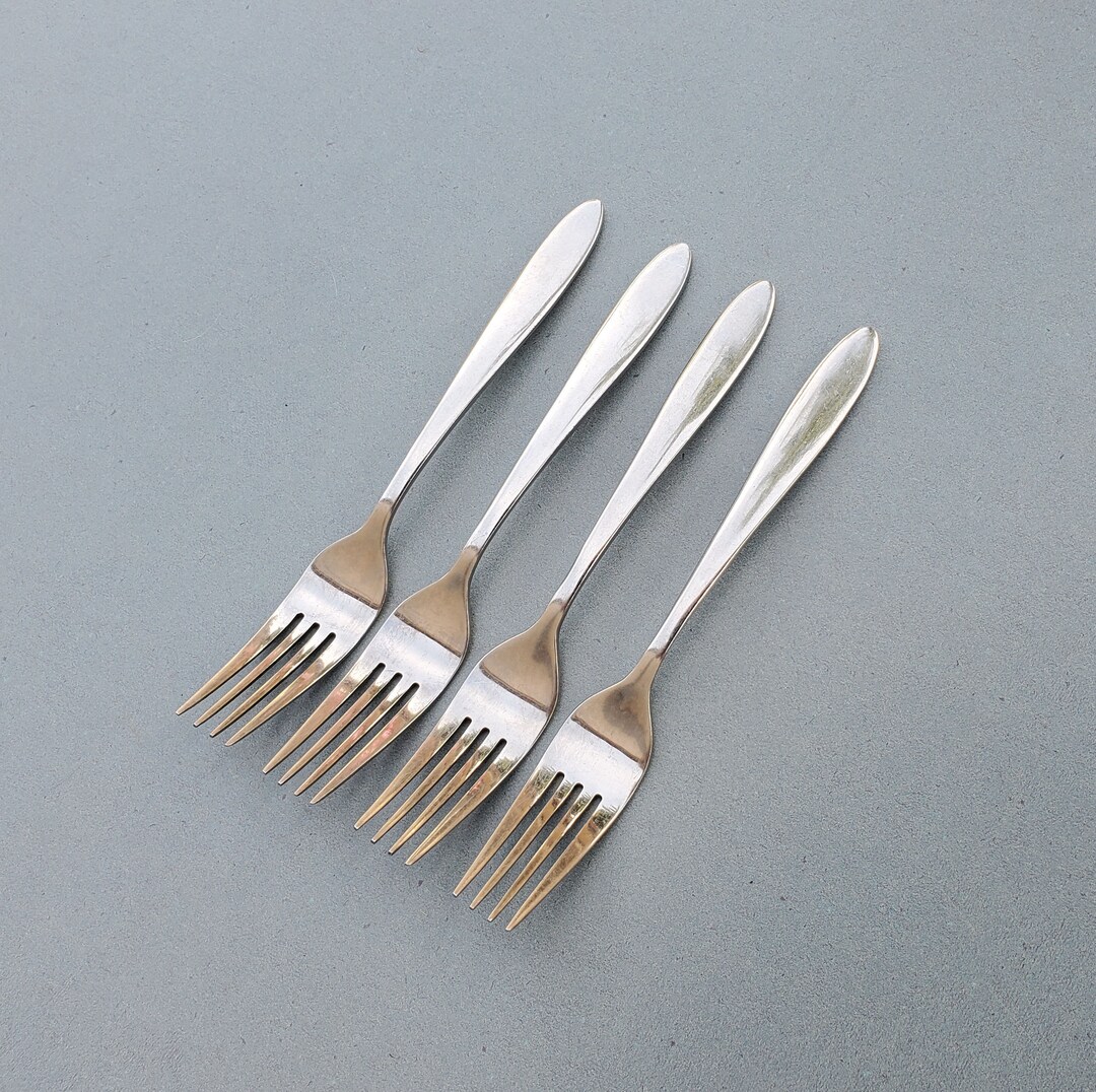 Oneida Stainless Flatware Taylor Pattern Set of 4 Dinner Forks Satin Handle Finish 8 Etsy