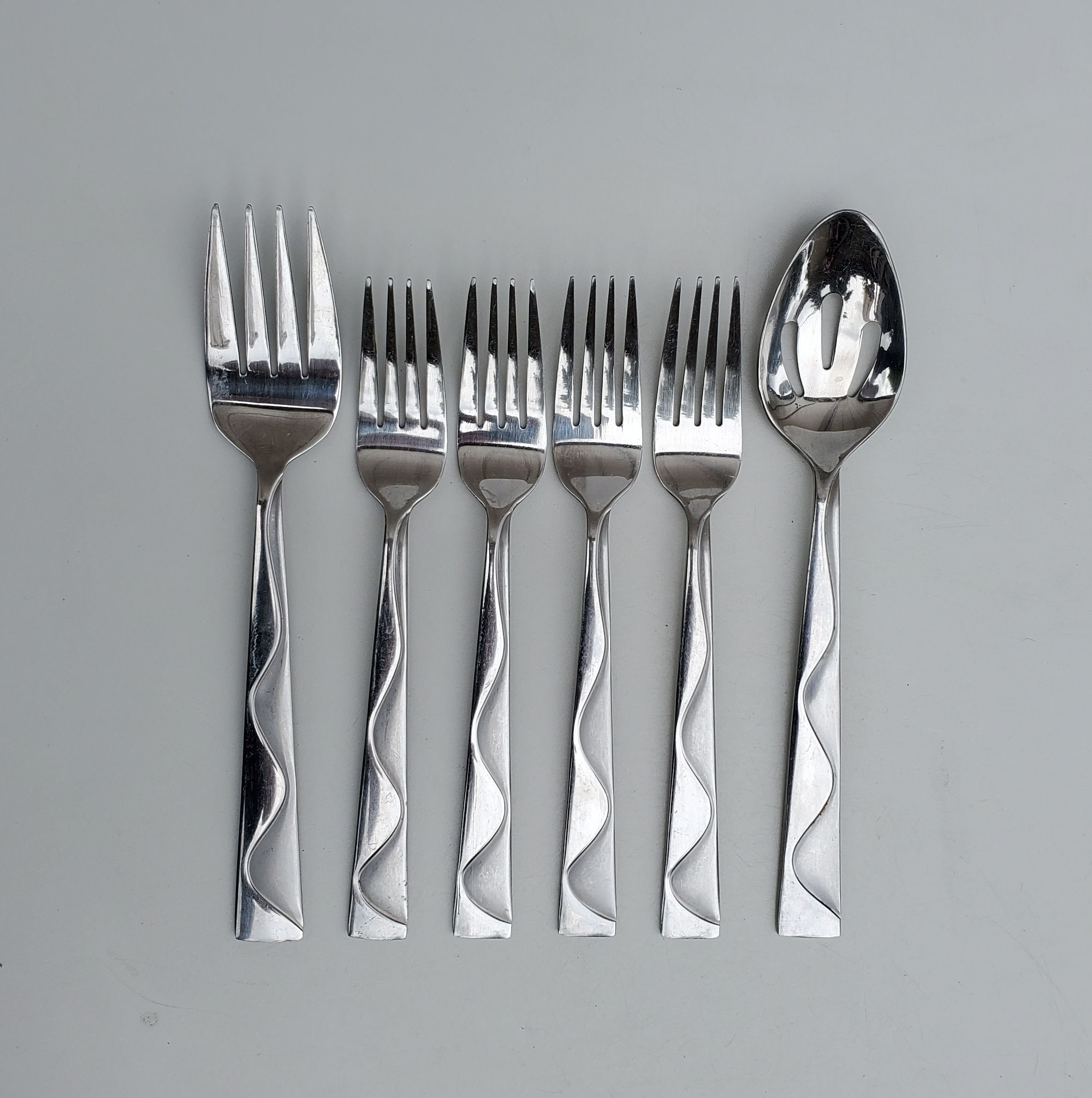 Jcpenney Stainless Flatware JAZZ Pattern Mixed Lot of 6 Pieces 4 Dinner