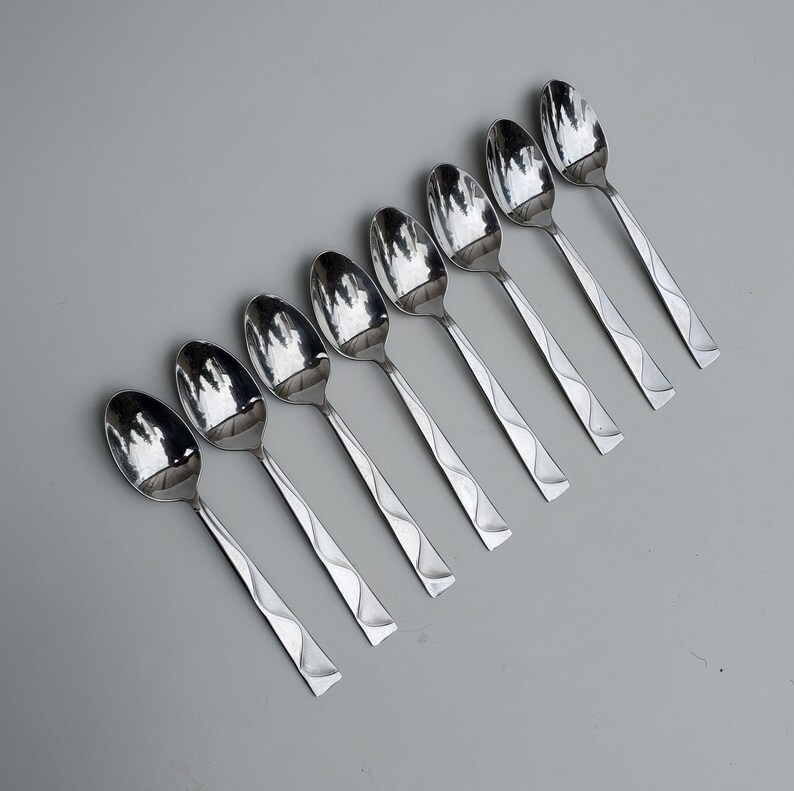 Jcpenney Stainless Flatware Jazz Pattern Set of 8 Soup Spoons Home
