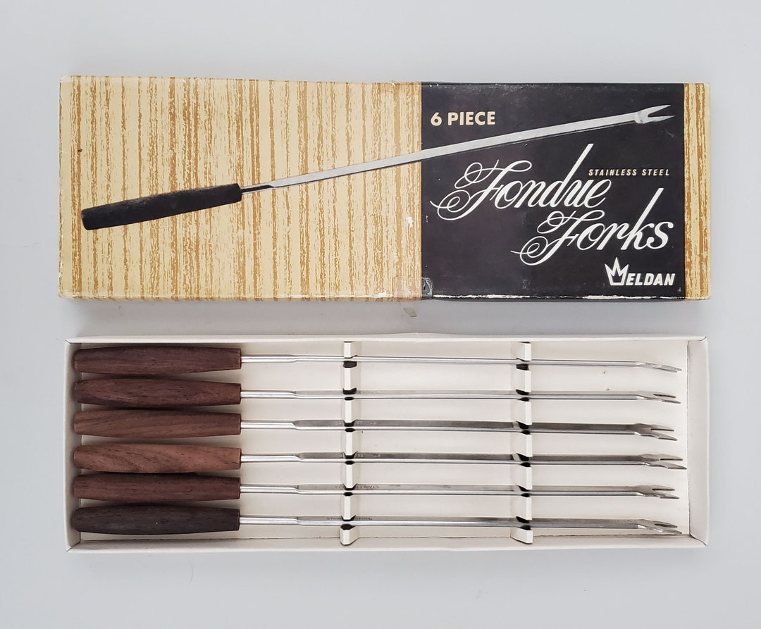 Vintage Fondue Fork Set in Original Box - Stainless Steel