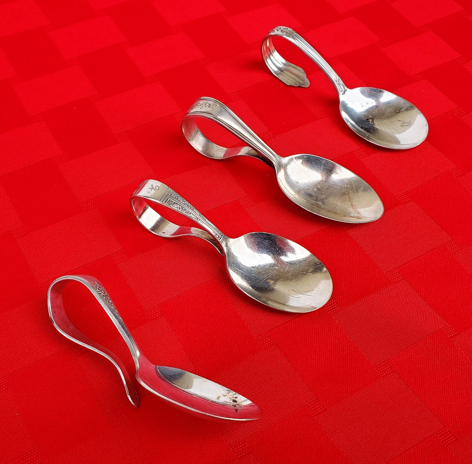 Antique Baby Loop Handle Feeding Spoon Collection of 4 Spoons Etsy