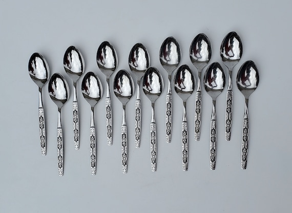 【Vintage】 Floral Teaspoons vintage-botanical-set-of-4-