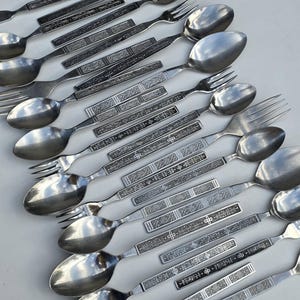 Ring Makers Delight - Stainless Flatware Set of 26 Pieces - Floral And Geometric Patterns - Straight And Tapered Handle Designs - MCM