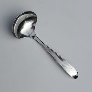 Selandia 18/8 Stainless Made In Denmark - SLD 2 Pattern - Gravy Ladle - Glossy Finish - Arched Rounded Handle Design - MCM - 6.25&quot;