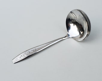 Oneida Simeon George Roberts Company Stainless - Spring Ballad Pattern - Gravy Ladle - Floral Design On Handle - MCM - 5.5"