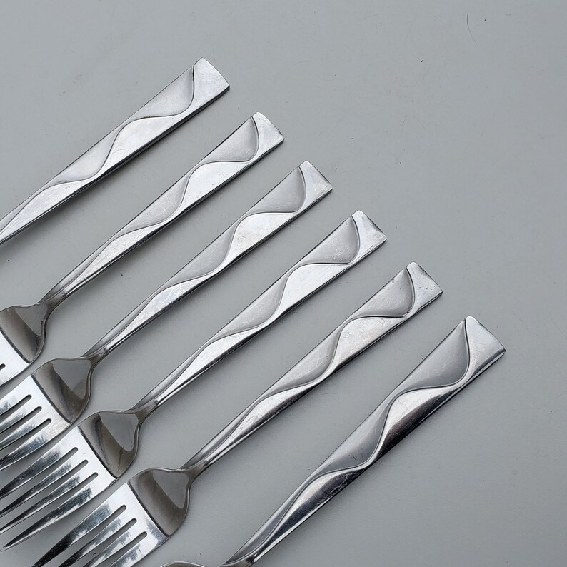 Jcpenney Stainless Flatware JAZZ Pattern Mixed Lot of 6 Pieces 4 Dinner