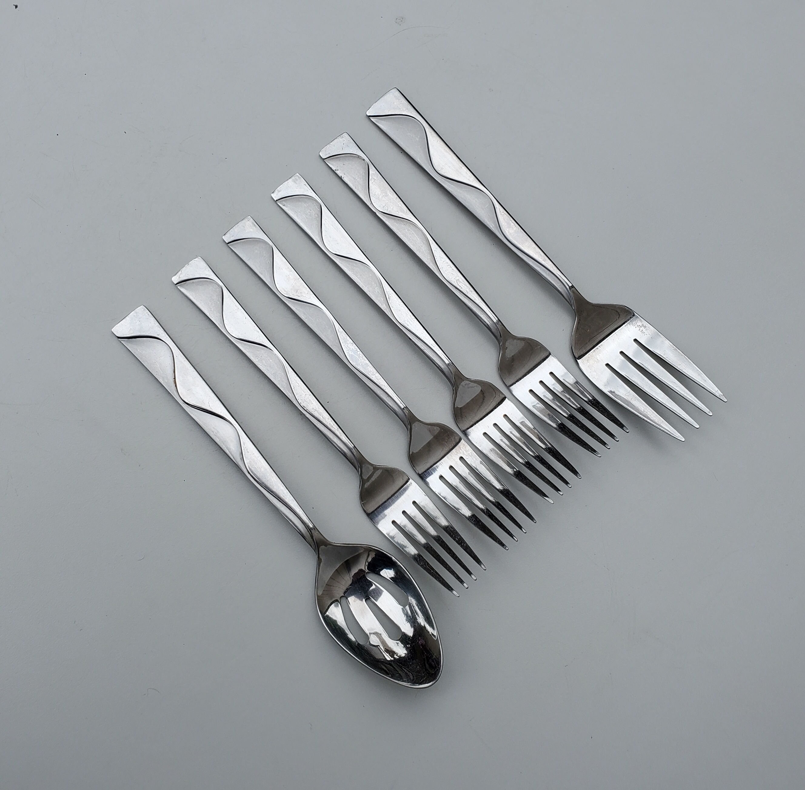 Jcpenney Stainless Flatware JAZZ Pattern Mixed Lot of 6 Pieces 4 Dinner