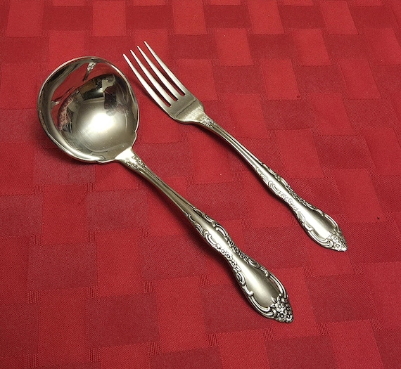 Oneida SSS Stainless Bourbon AKA Hapsburg Pattern - 2pc Set